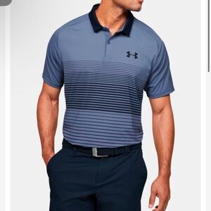 under armor heatgear blue polo